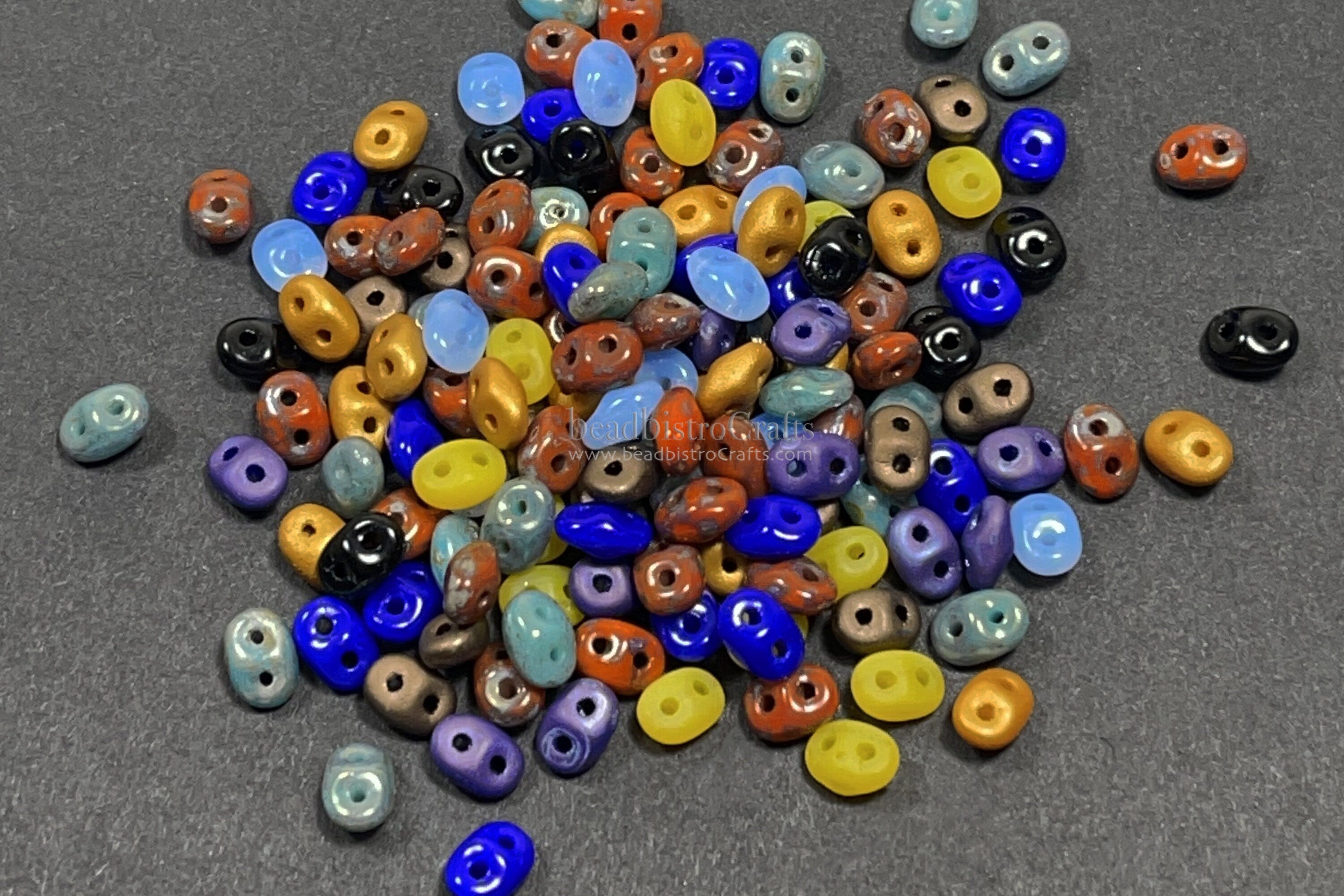 20g Czech NEW version* SuperDuo Mix - 2 hole beads - MOROCCAN MOSAIC Mix * / Custom mix - 2.5x5mm