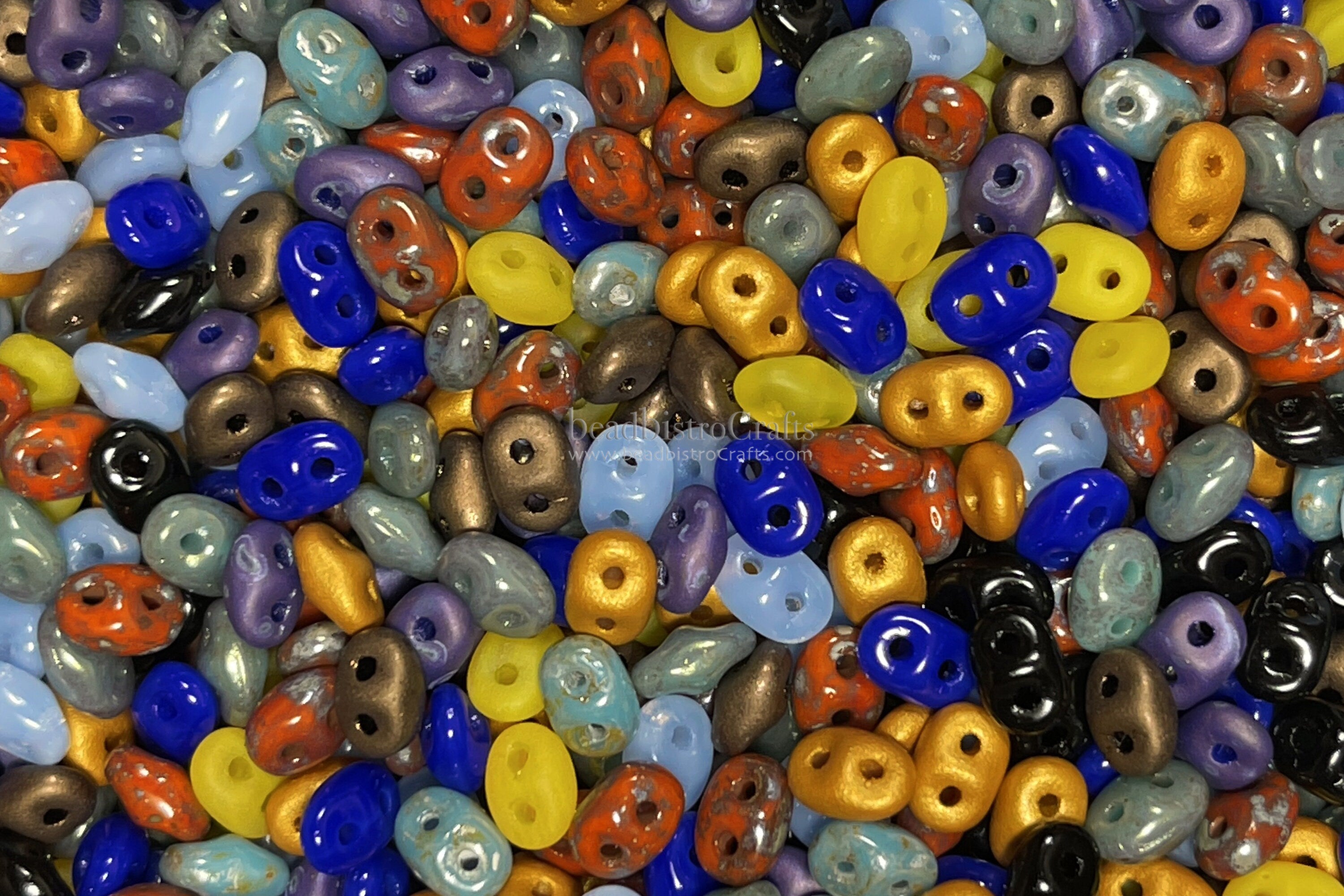 20g Czech NEW version* SuperDuo Mix - 2 hole beads - MOROCCAN MOSAIC Mix * / Custom mix - 2.5x5mm