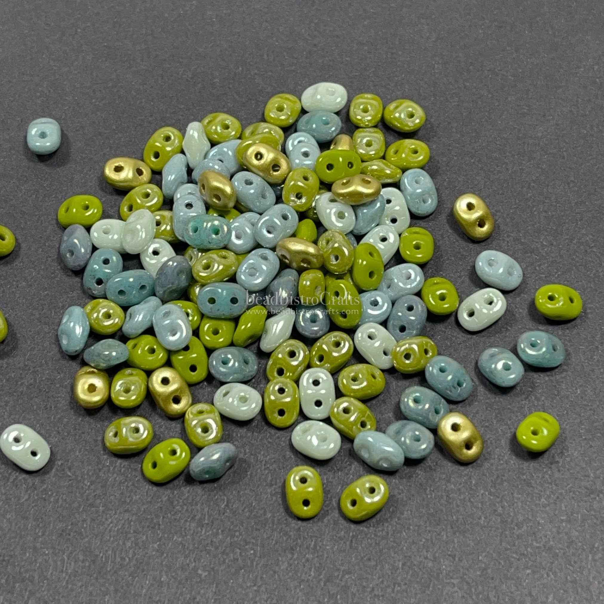 20g Czech SuperDuo 2 hole beads New version* Dried HERB & Desert SAGE MIX / Custom mix 2.5x5mm