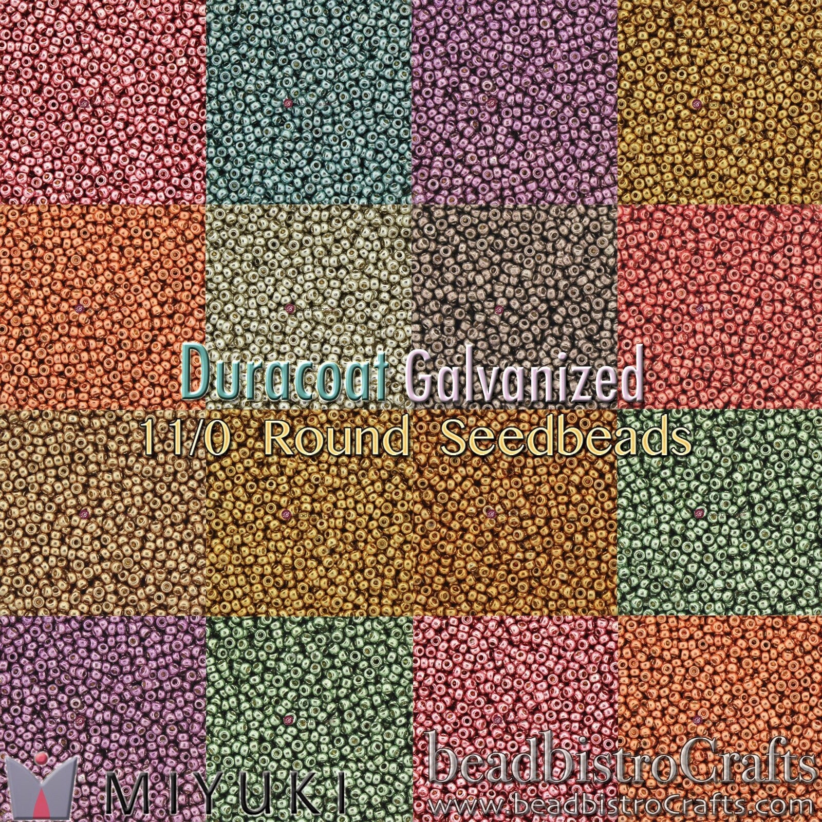 7.2g MIYUKI DURACOAT GALVANIZED Round 11/0 Seed beads - Size 11 Rocaille beads * Choose Color *