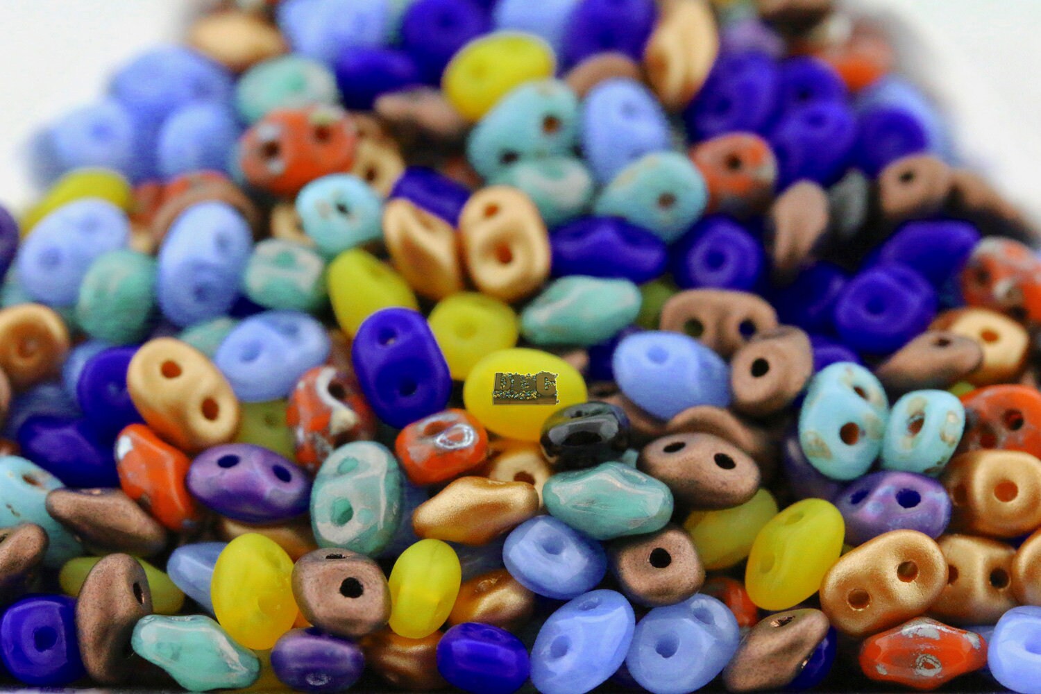 20g Czech NEW version* SuperDuo Mix - 2 hole beads - MOROCCAN MOSAIC Mix * / Custom mix - 2.5x5mm