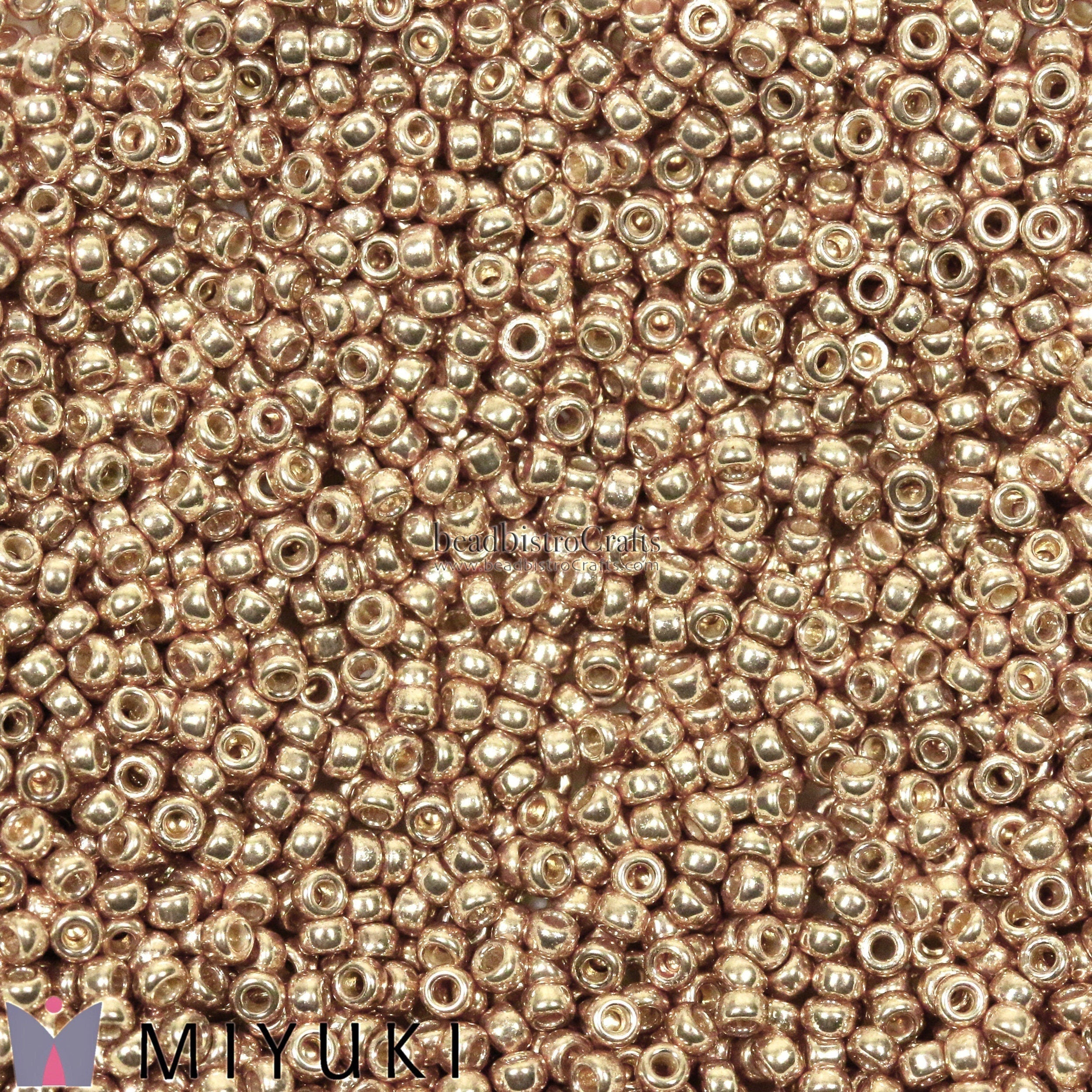 10g MIYUKI 11/0 Round Seedbeads * New DURACOAT GALVANIZED Light Champagne - size 11 seed beads # 5104