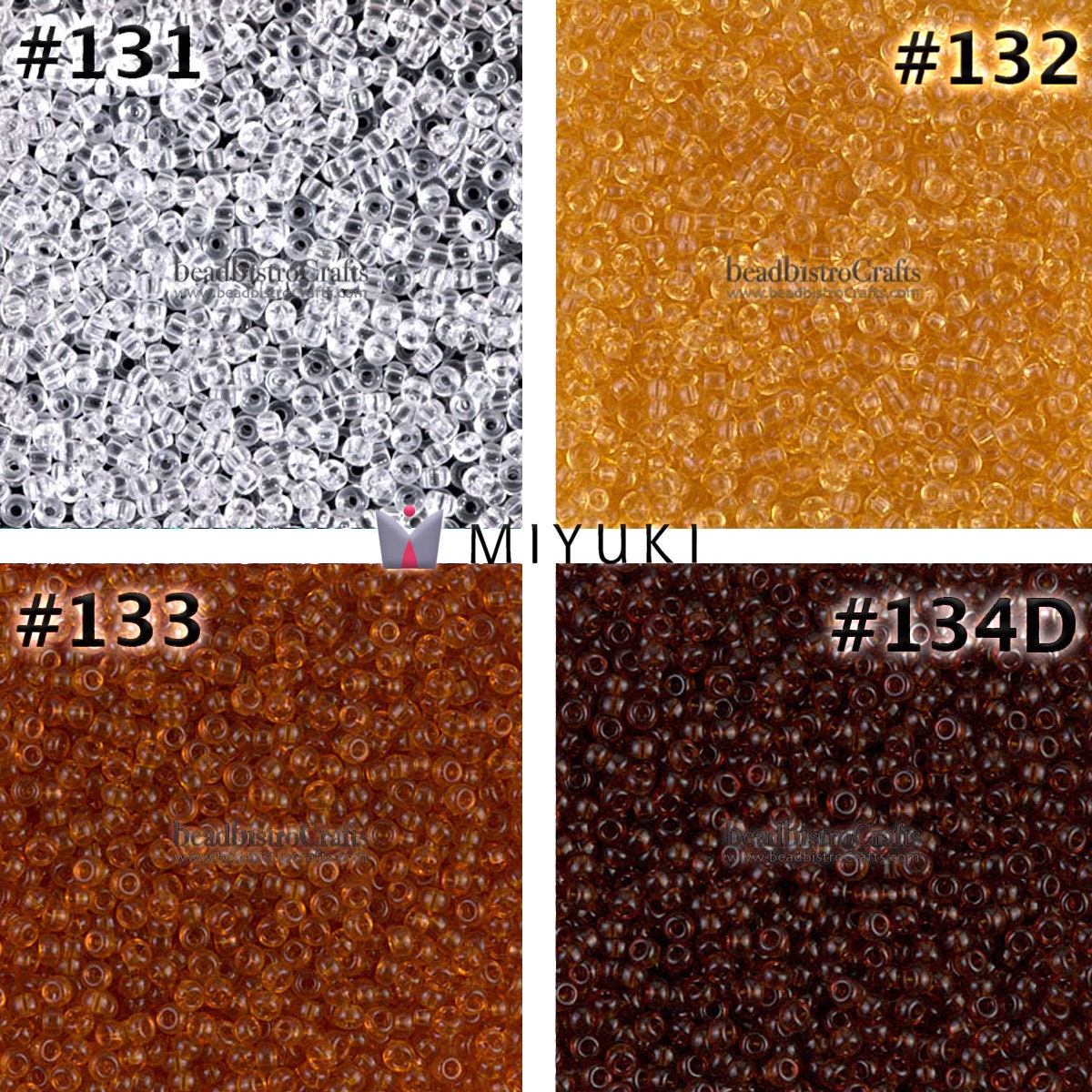 22g MIYUKI TRANSPARENT Round Glass 11/0 Seed Beads - Size 11 Rocaille beads * Choose Color *