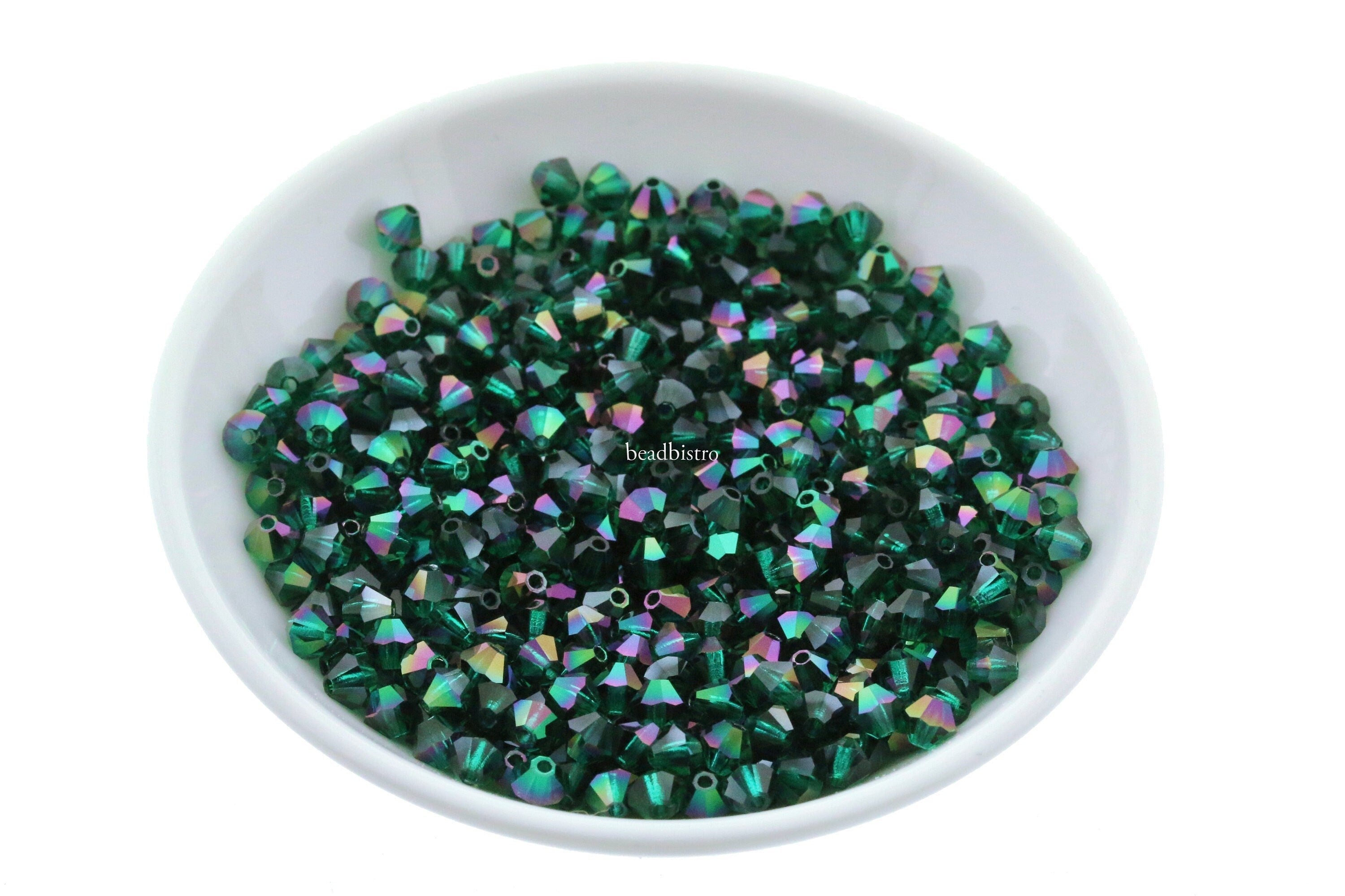 Preciosa Bicones Emerald Purple Haze 3mm, 4mm, 6mm Crystal Bicones