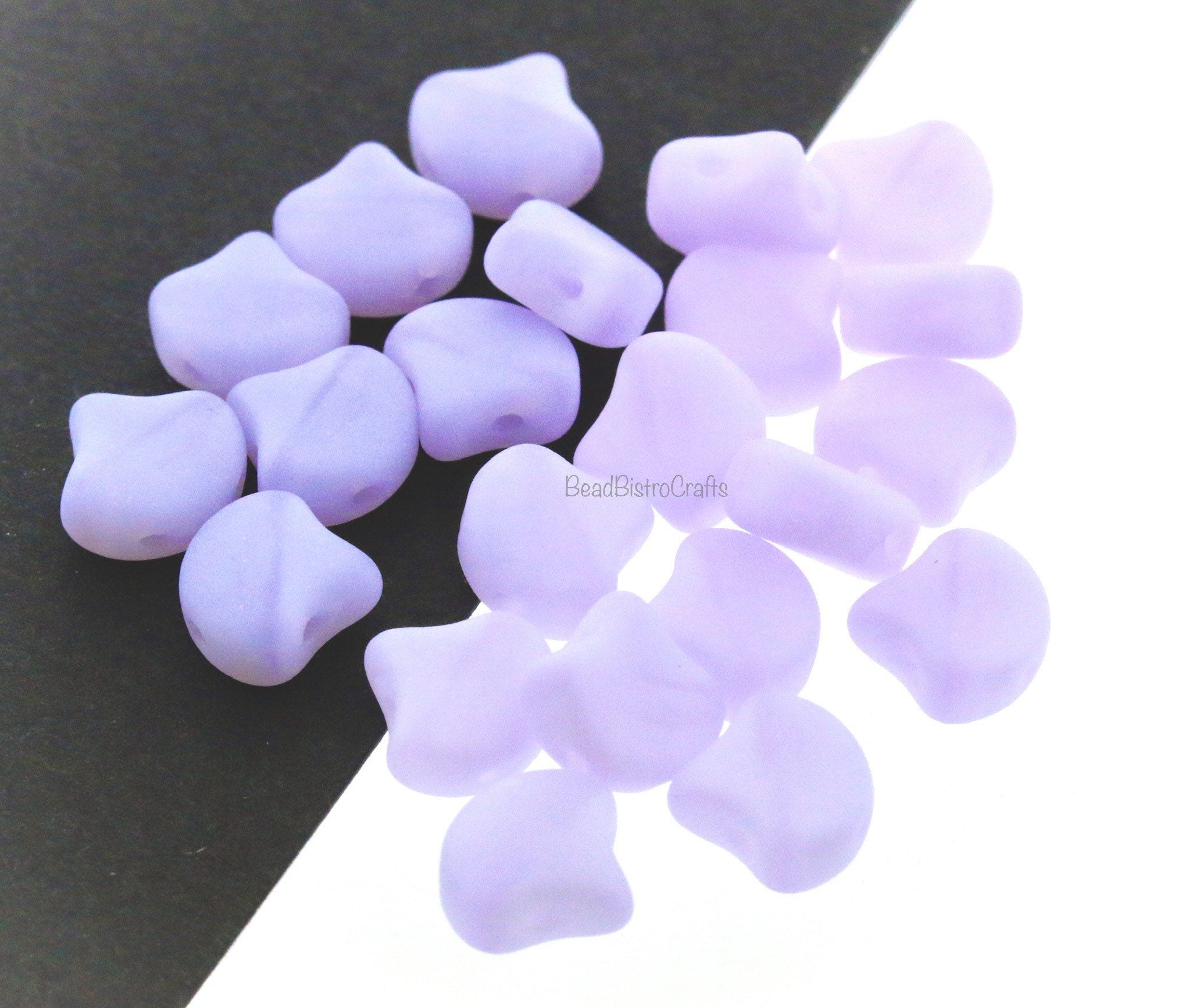 30pcs Czech 2-hole GINKO beads - Ginko Duo - MATTE Violet OPAL * Ginko bead - 7.5x7.5mm