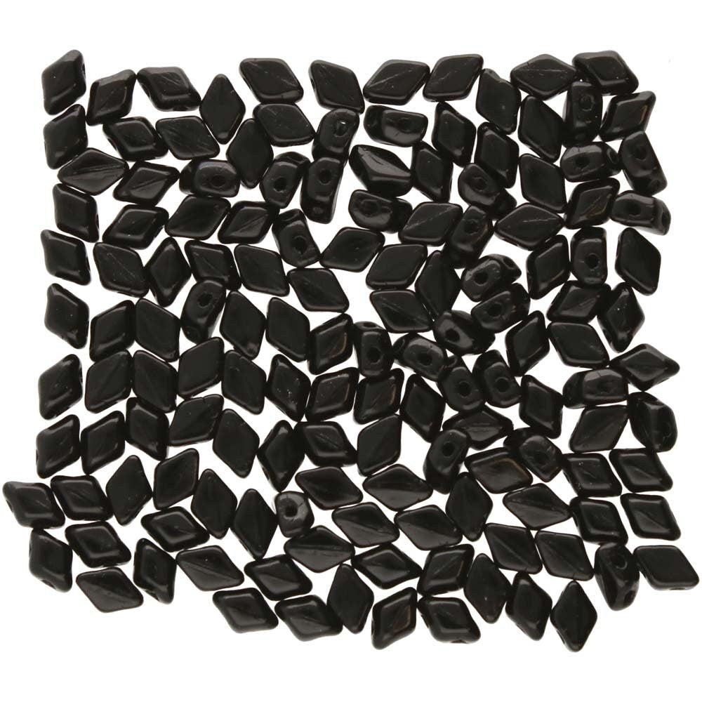 120pcs Czech MINI GemDuo beads - 2 hole beads - JET black - 6x4mm