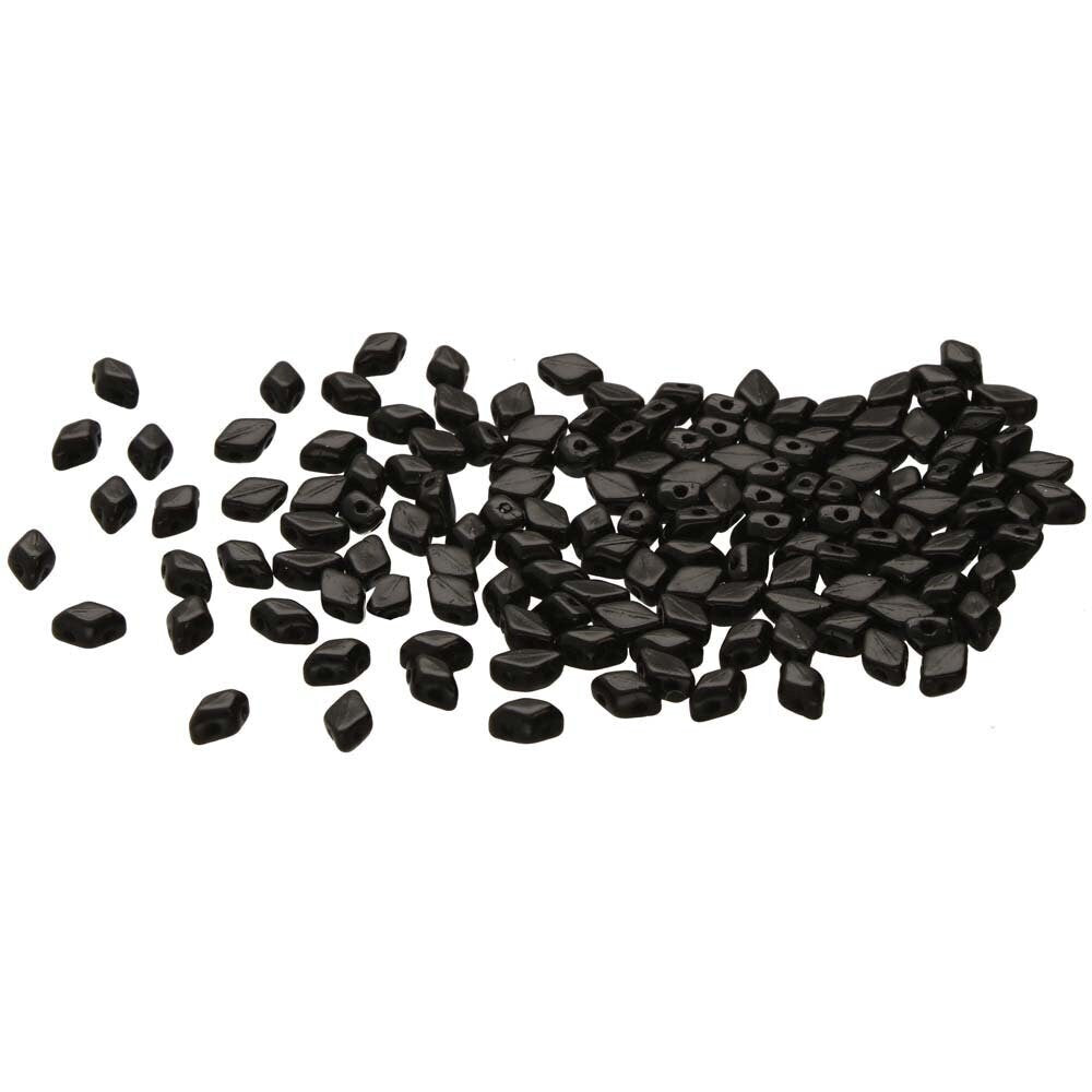 120pcs Czech MINI GemDuo beads - 2 hole beads - JET black - 6x4mm