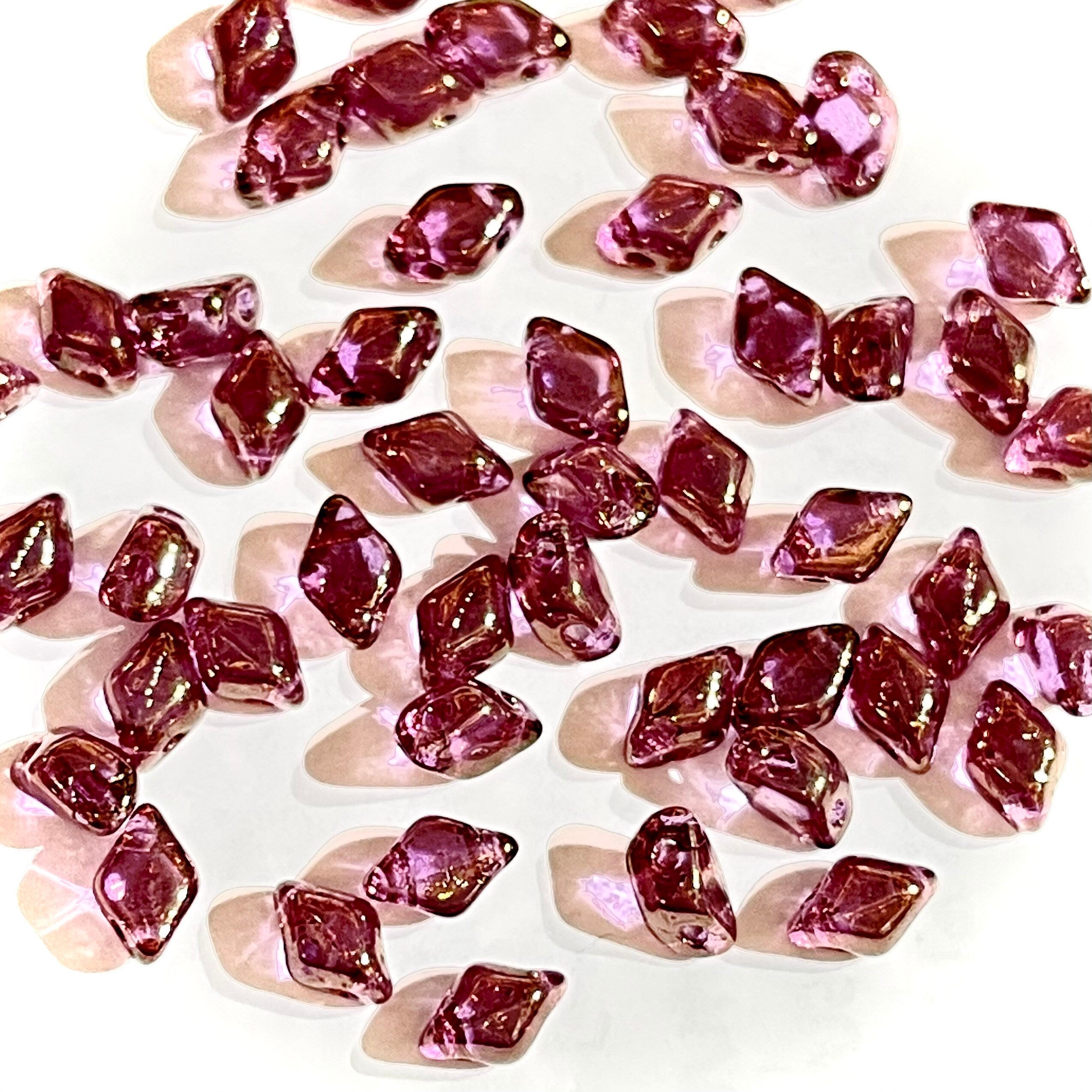 120pcs Czech MINI GemDuo beads - 2 hole beads - Crystal VIOLET LUSTER - 6x4mm