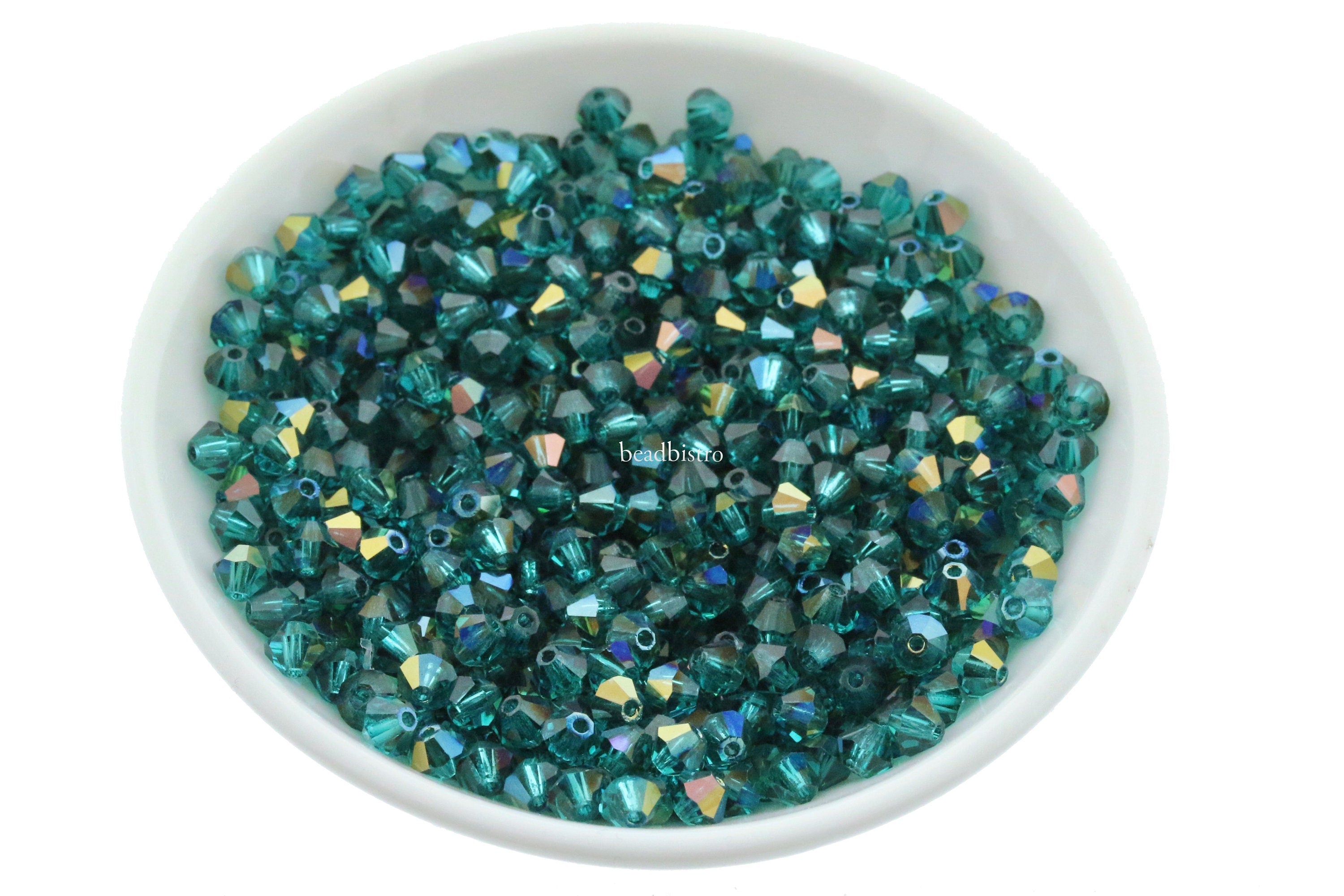 Preciosa Bicones Blue Zircon Starlight 3mm, 4mm, 6mm Crystal Bicones