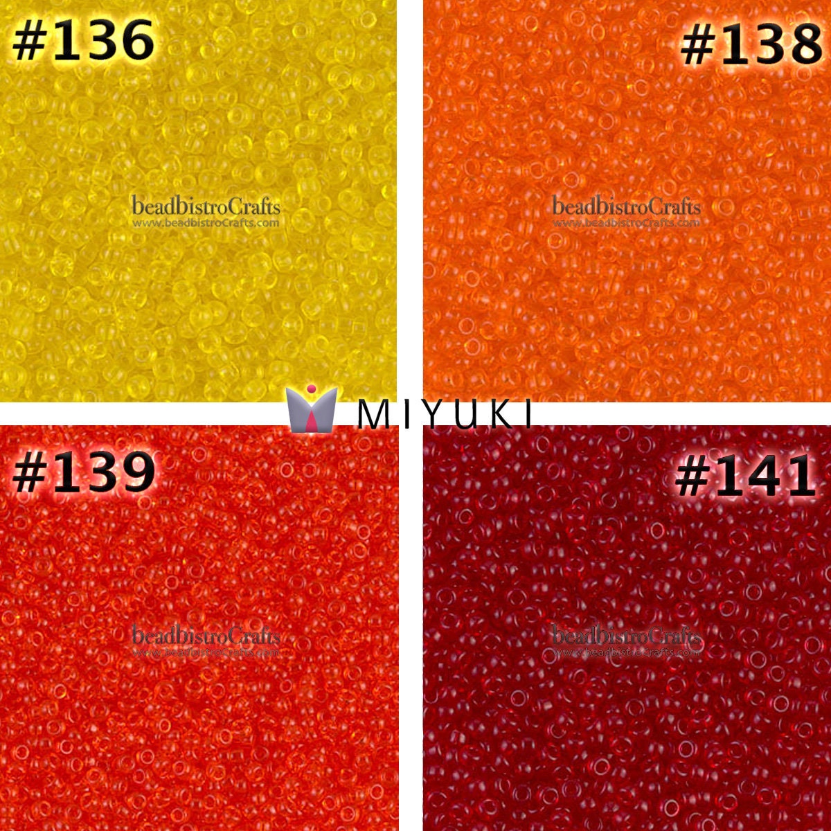 22g MIYUKI TRANSPARENT Round Glass 11/0 Seed Beads - Size 11 Rocaille beads * Choose Color *