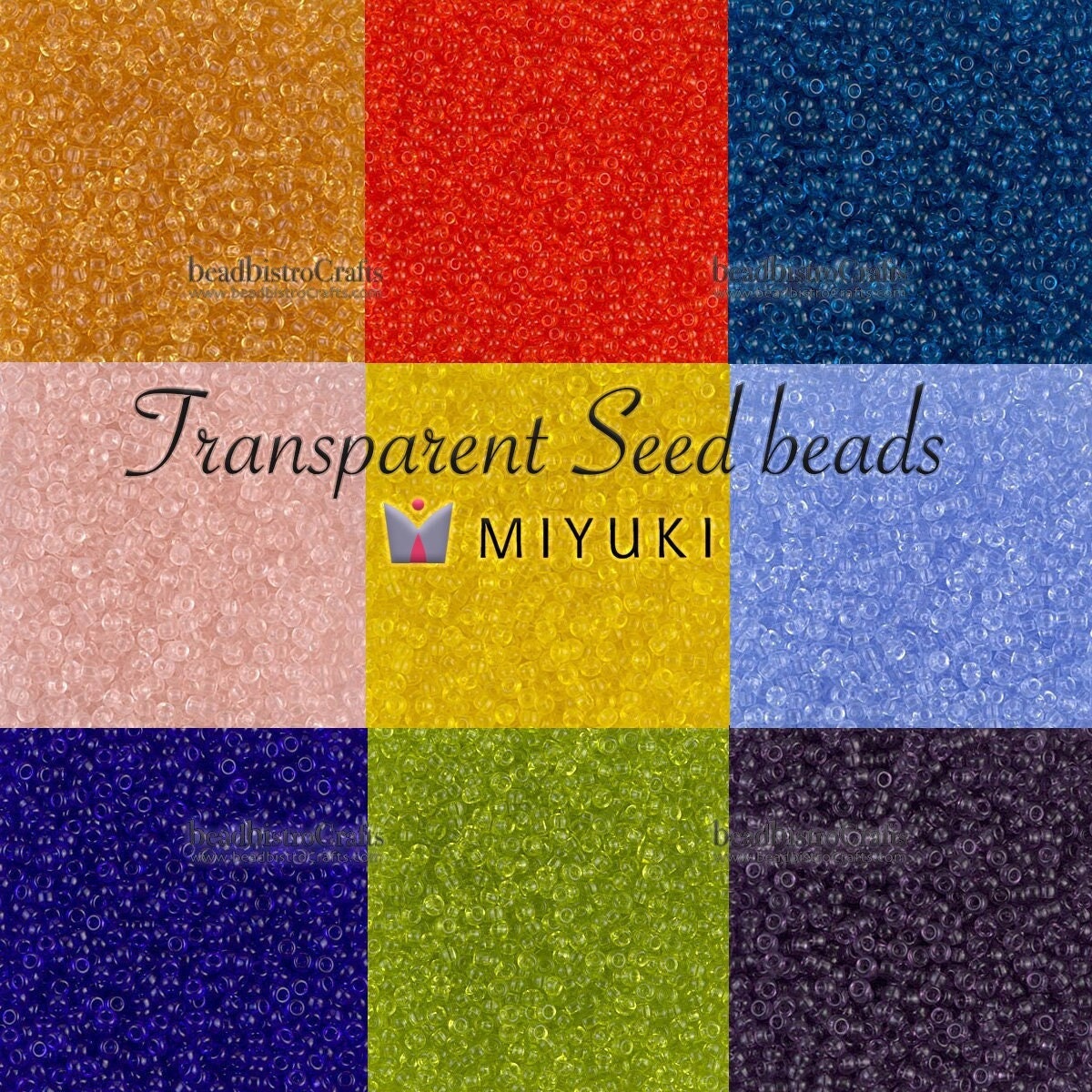 22g MIYUKI TRANSPARENT Round Glass 11/0 Seed Beads - Size 11 Rocaille beads * Choose Color *