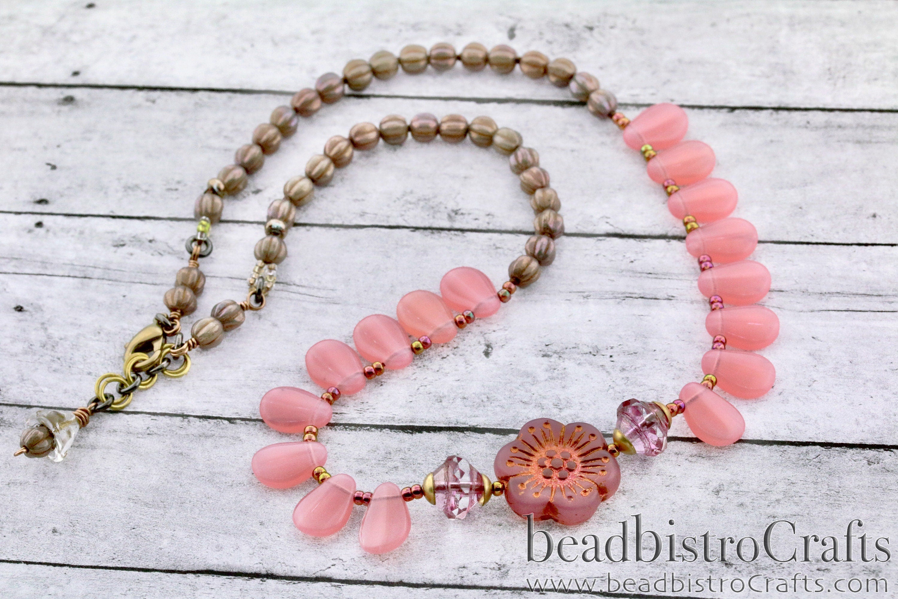 3pcs WILD ROSE * Czech Glass Pressed Beads * Choose COLORS - Gold or Copper/Bronze Washed - 18mm Dimpled Flower Beads