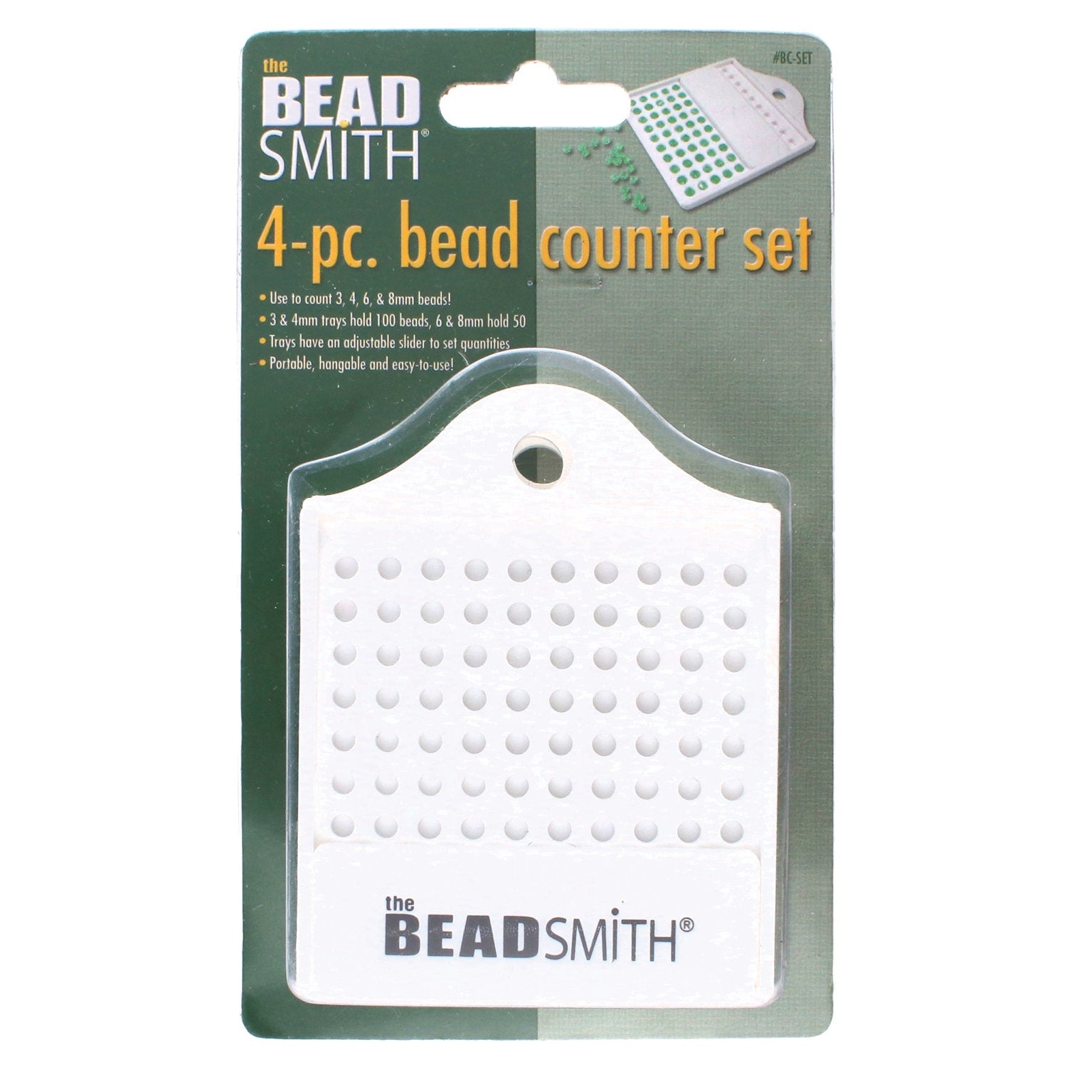 Beadsmith Bead Counter 4 Piece Set 3, 4, 6, 8MM Bead Counter Tool, Perfect for Crystal, Seed Beads and more.