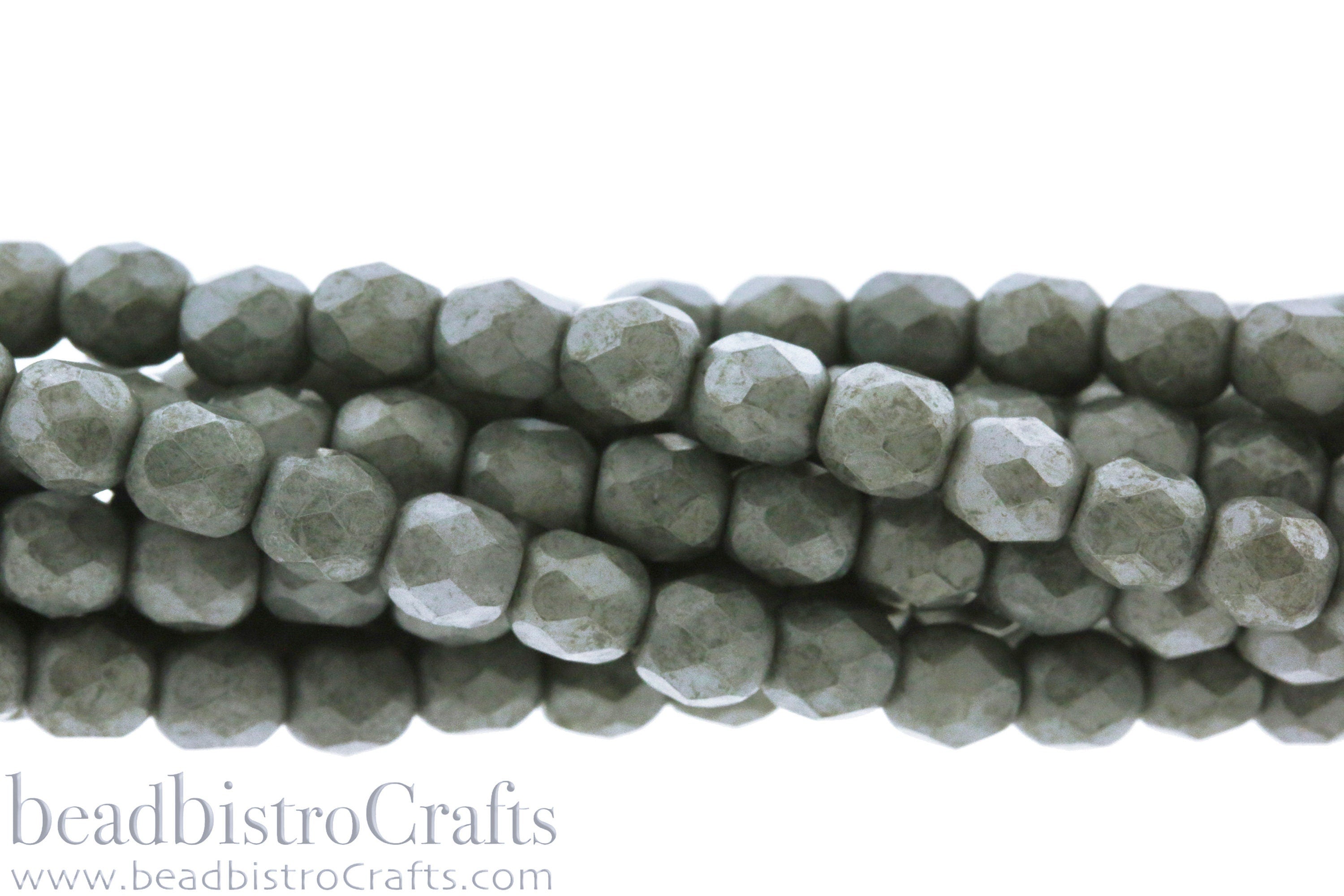 4mm Stone Grey beads - 50 or 200pcs Czech glass Firepolish bead - Chalk Semi-MATTED STONE GREY Luster - 4mm Facetted Fire polish