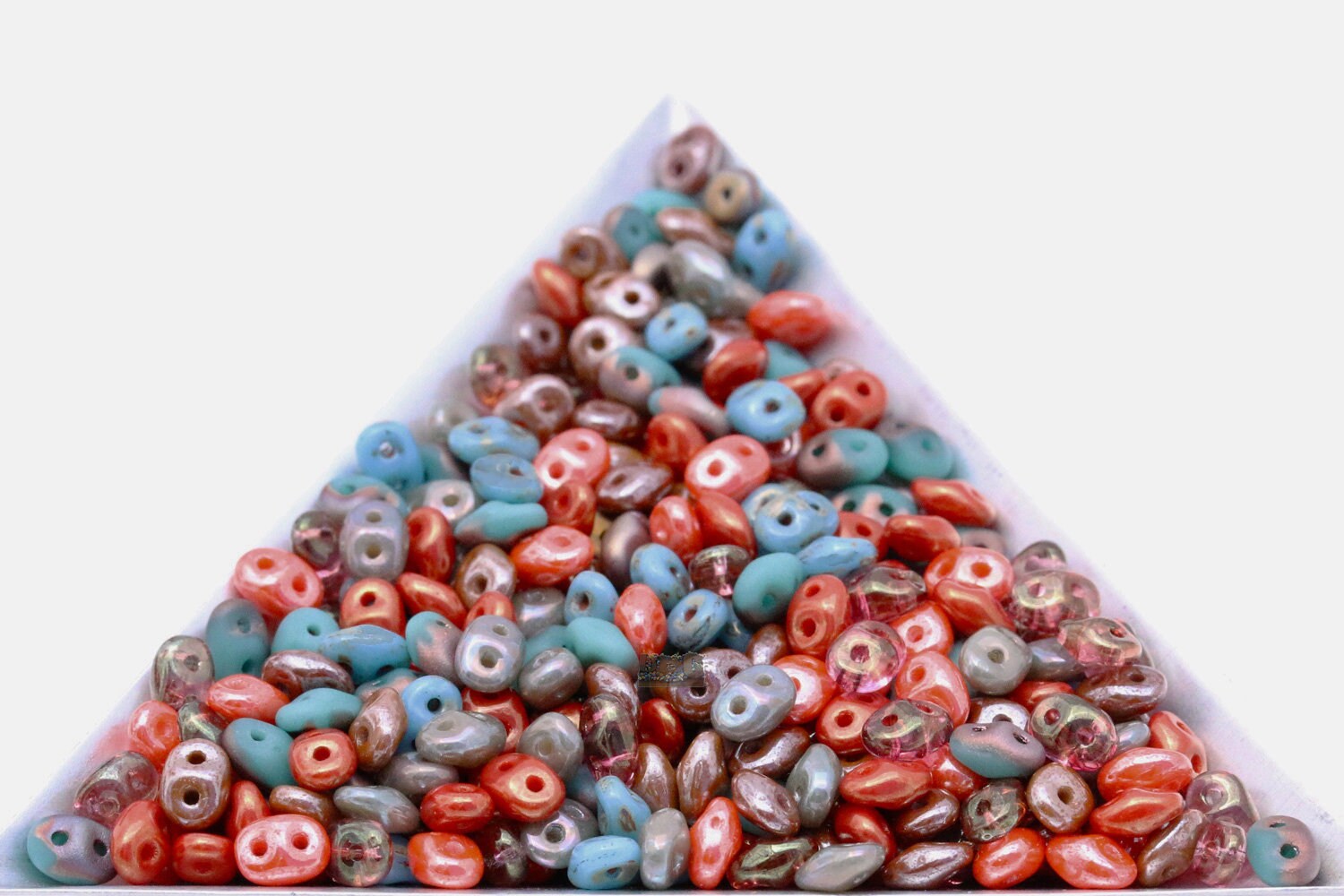 20g Czech SuperDuo 2-hole Beads - CORAL REEF Mix * / Custom mix - 2.5x5mm