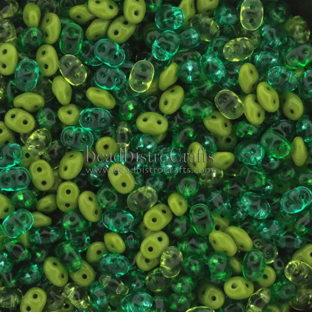 20g Czech SuperDuo 2-hole Beads - JUNIPER DEWDROP Mix * / Custom mix 2.5x5mm