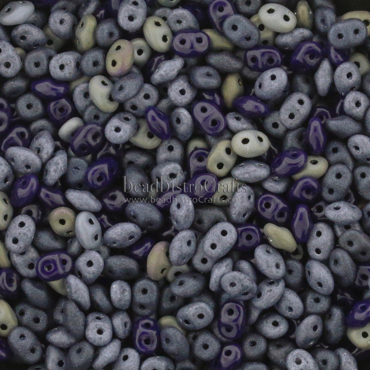 20g Czech SuperDuo 2-hole Beads - Navy POPPY SEED Mix * / Custom mix 2.5x5mm