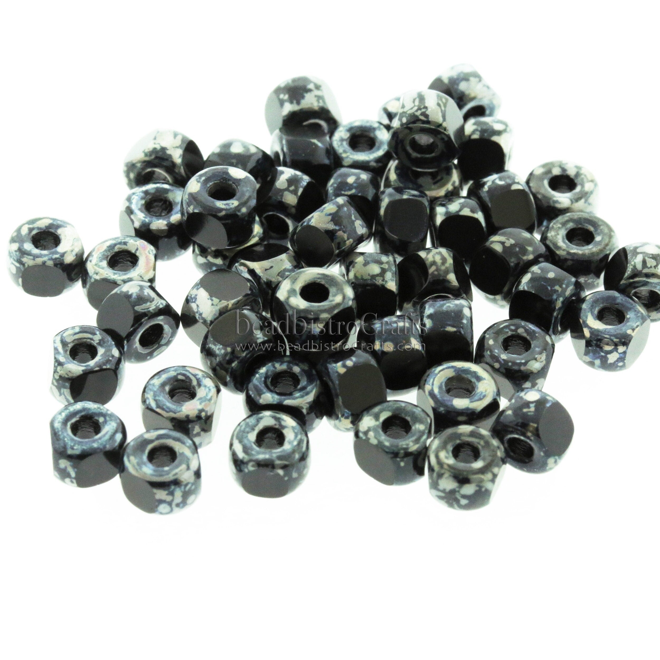 10g Matubo 3 CUT size 2/0 beads Opaque Jet REMBRANDT size 2 seed beads