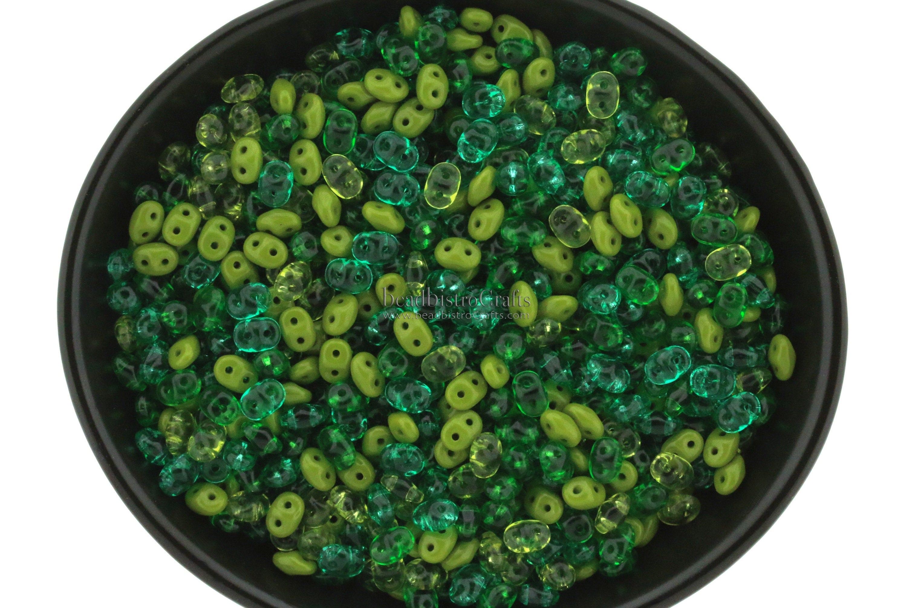 20g Czech SuperDuo 2-hole Beads - JUNIPER DEWDROP Mix * / Custom mix 2.5x5mm