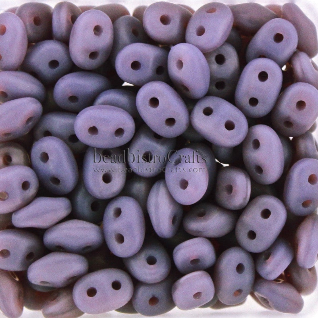 10g/20g Czech SuperDuo 2-hole Beads - OPAL Violet Matte * 2.5x5mm