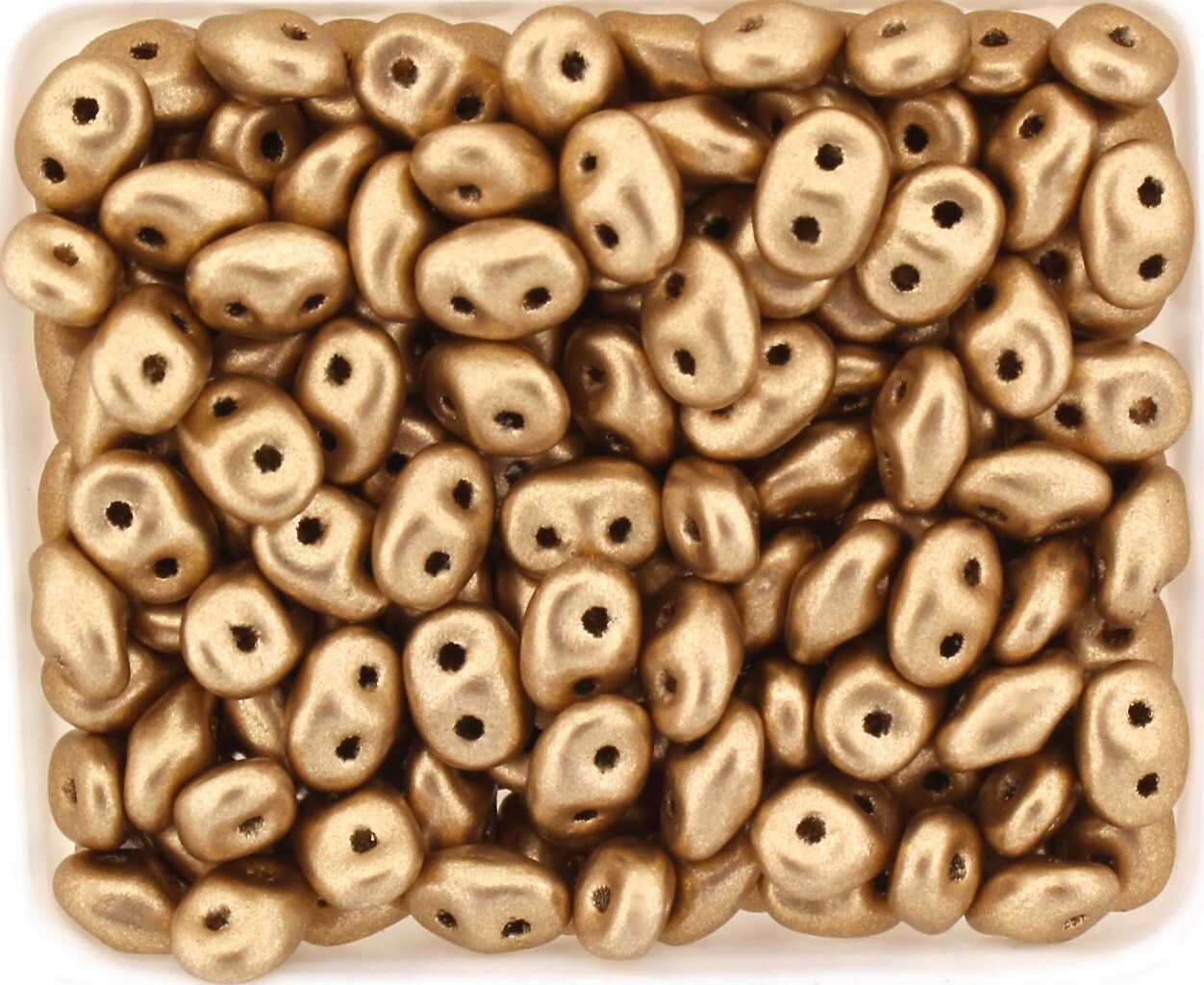 20g/100g Czech SuperDuo 2-hole Beads - Crystal BRONZE PALE GOLD * 2.5x5mm