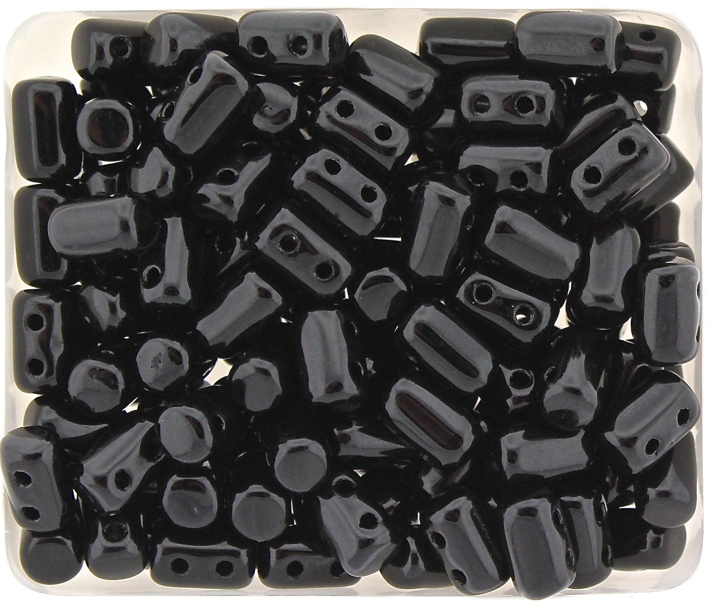 20g Czech Glass 2 hole Rulla beads Jet 3x5mm Rullas