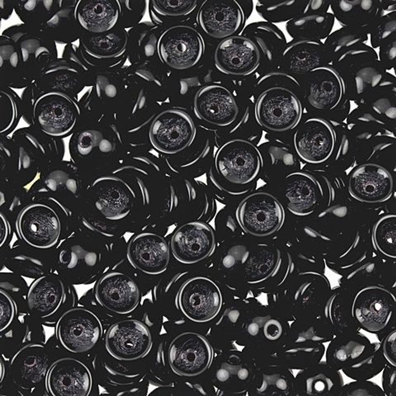 TeaCup Bead Jet Black 4mm Czech Glass Bead Cap ~ 100pcs